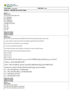 CUET (PG) 2022: PGQP-08 Structural engg (07-09-2022) Question Paper