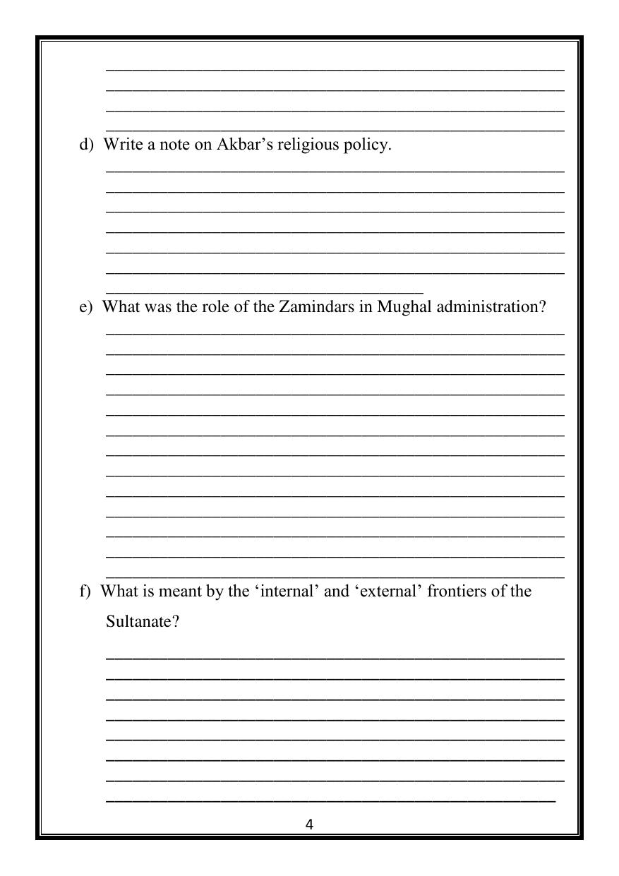 CBSE Worksheets for Class 7 Social Science History Assignment - Page 4