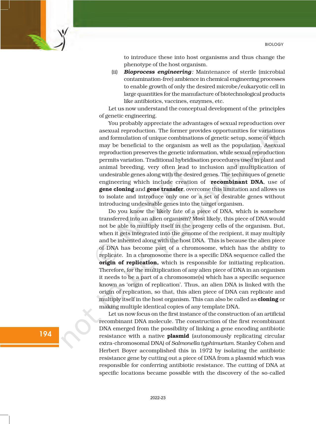 NCERT Book for Class 12 Biology Chapter 11 Biotechnology Principles and Processes - Page 4