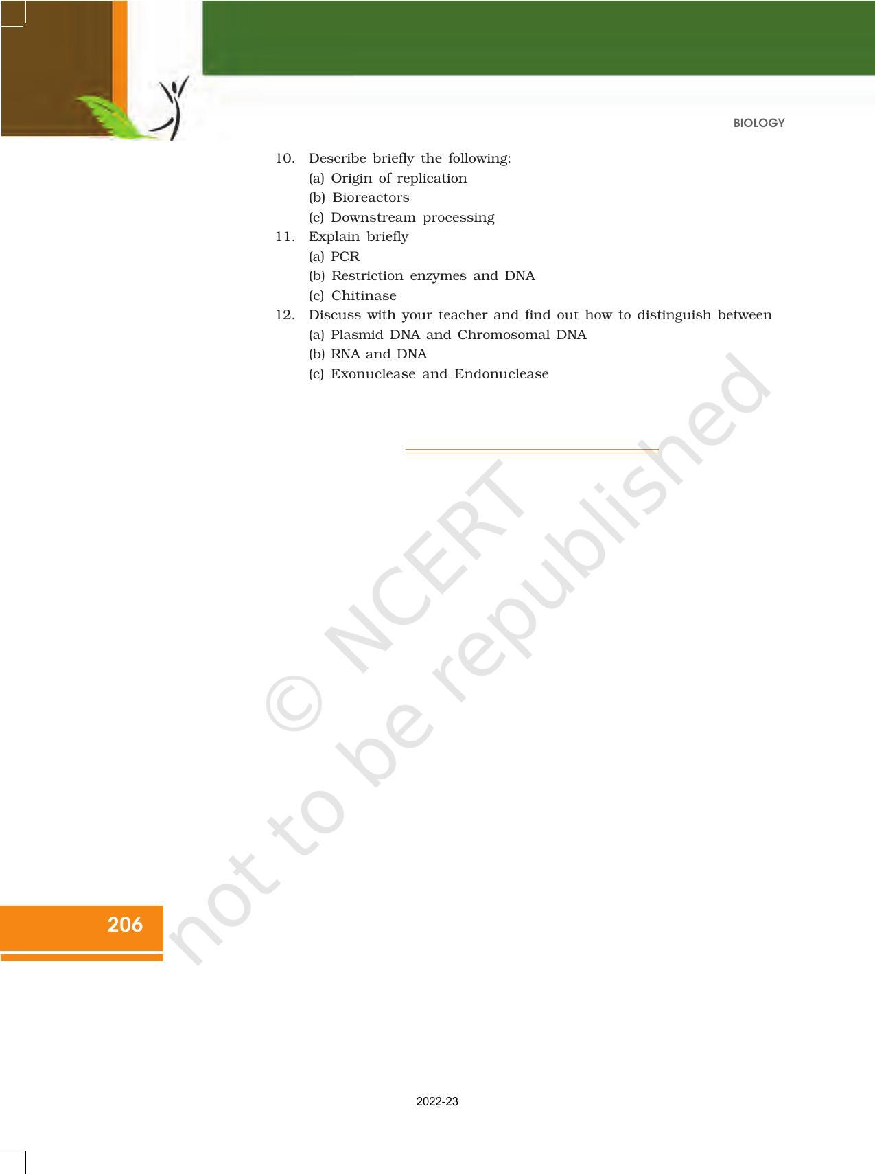 NCERT Book for Class 12 Biology Chapter 11 Biotechnology Principles and Processes - Page 16