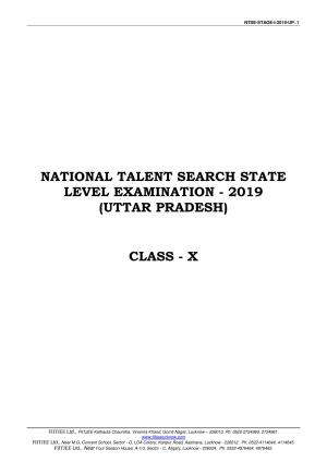 Uttar Pradesh NTSE 2019 SAT & MAT Question Papers