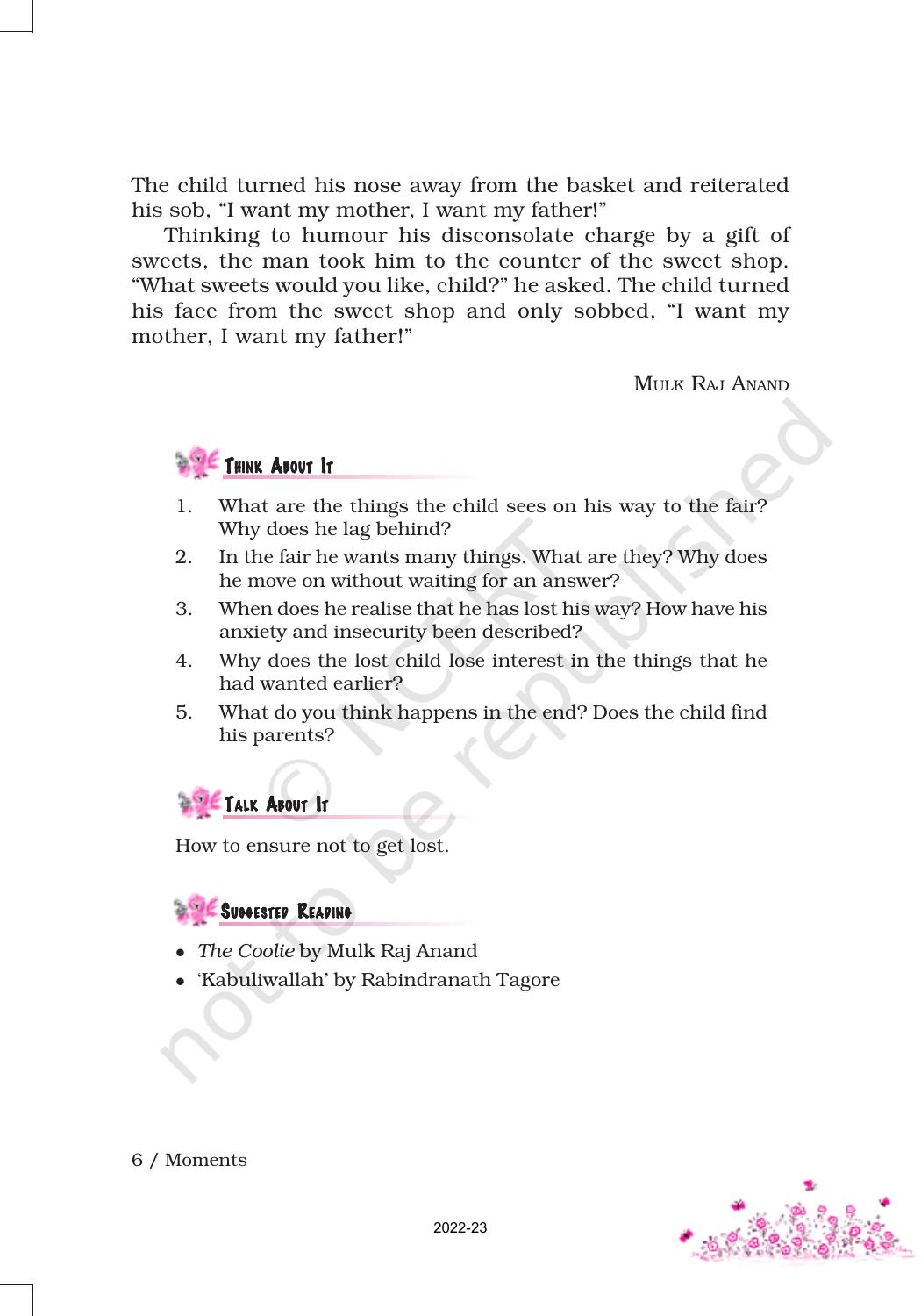 NCERT Book for Class 9 English Moment Chapter 1 The Lost Child - Page 6