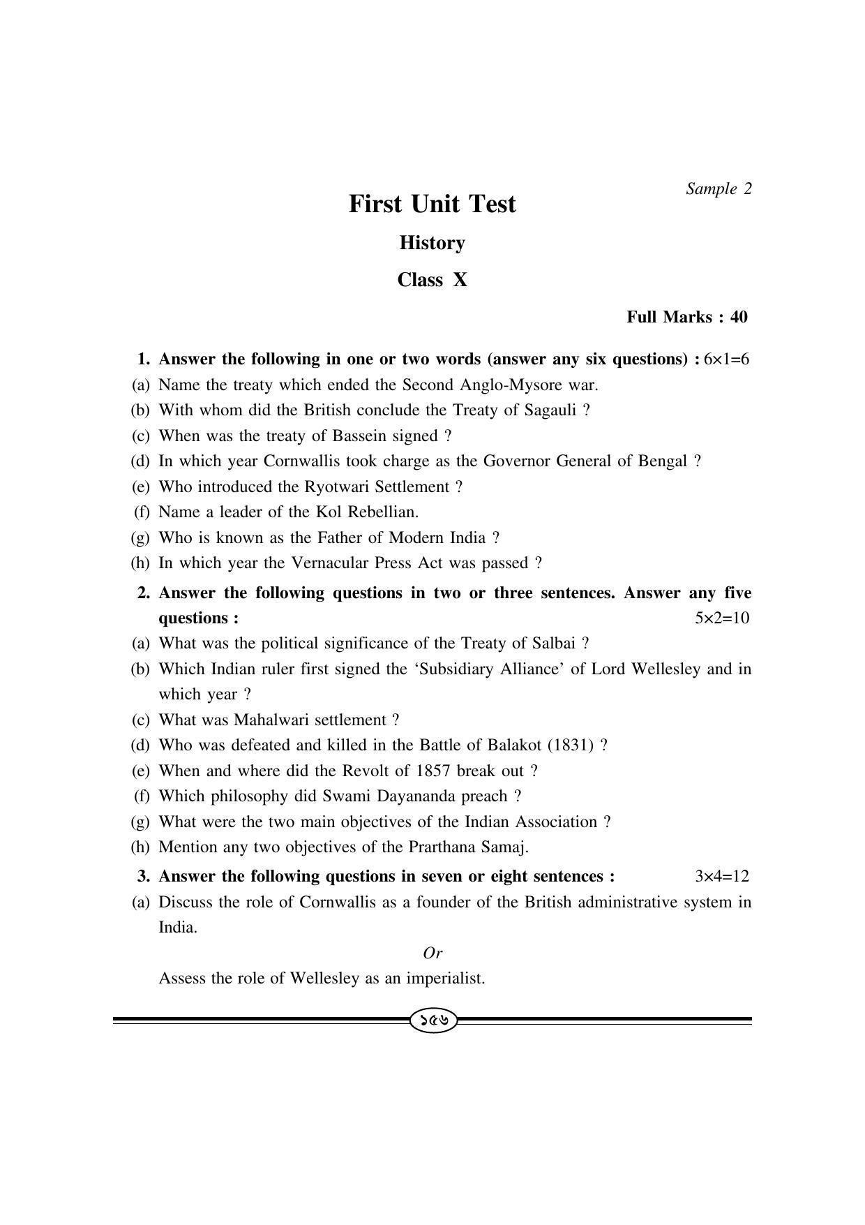 WBBSE Class X Syllabus (History) - Page 25