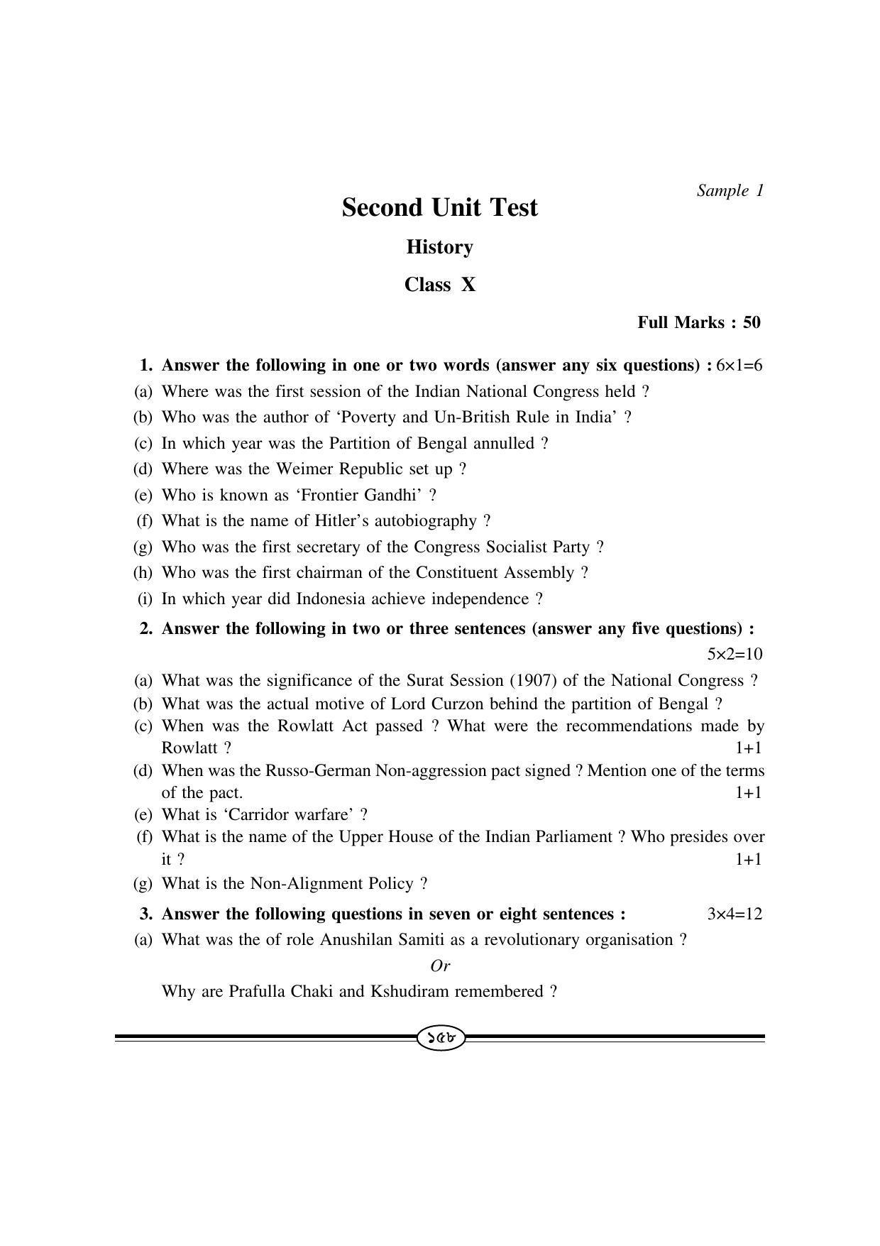 WBBSE Class X Syllabus (History) - Page 27