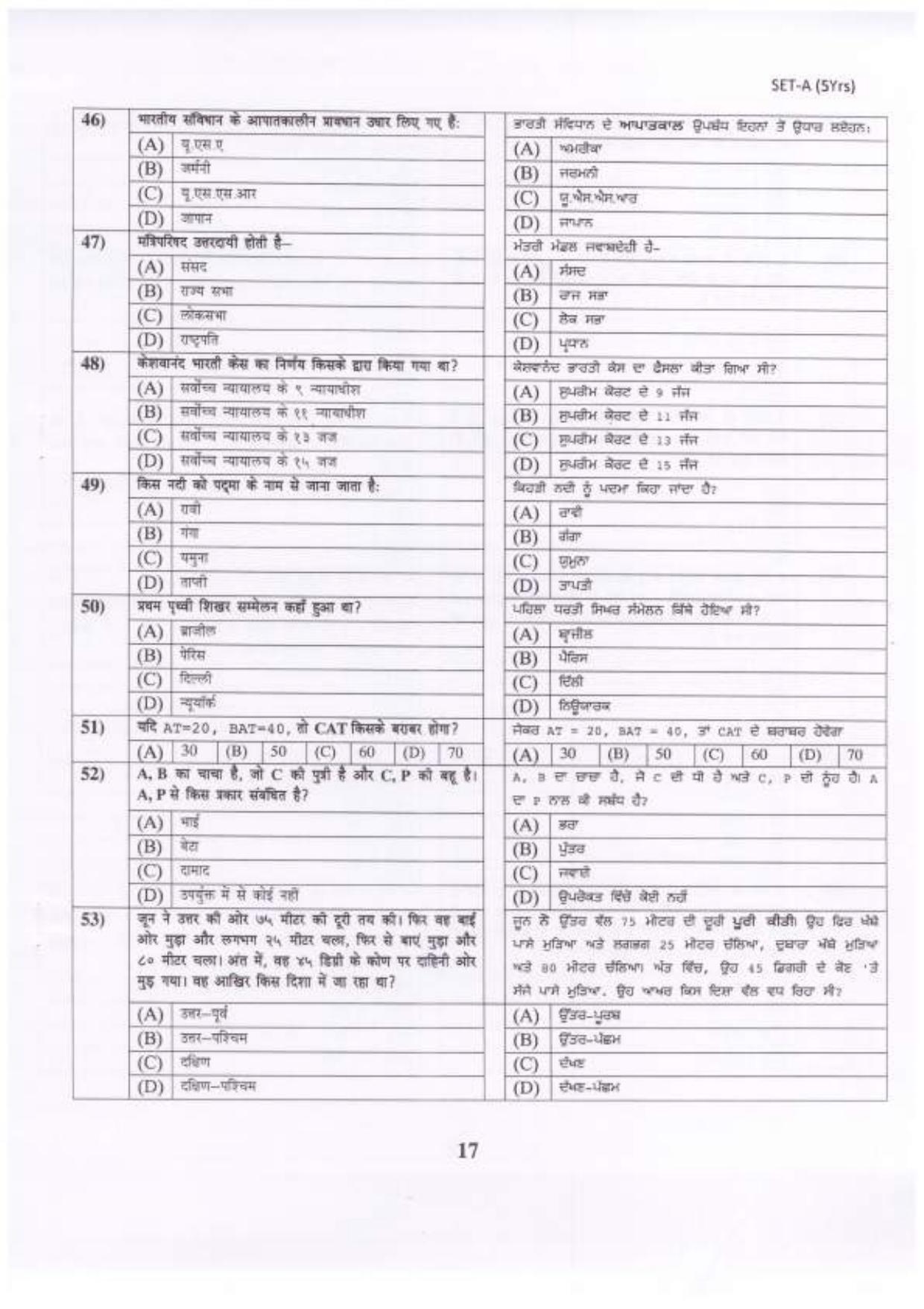 PU B.A./B.Com. LLB. (Hons.) 2023 Question Paper - Page 18