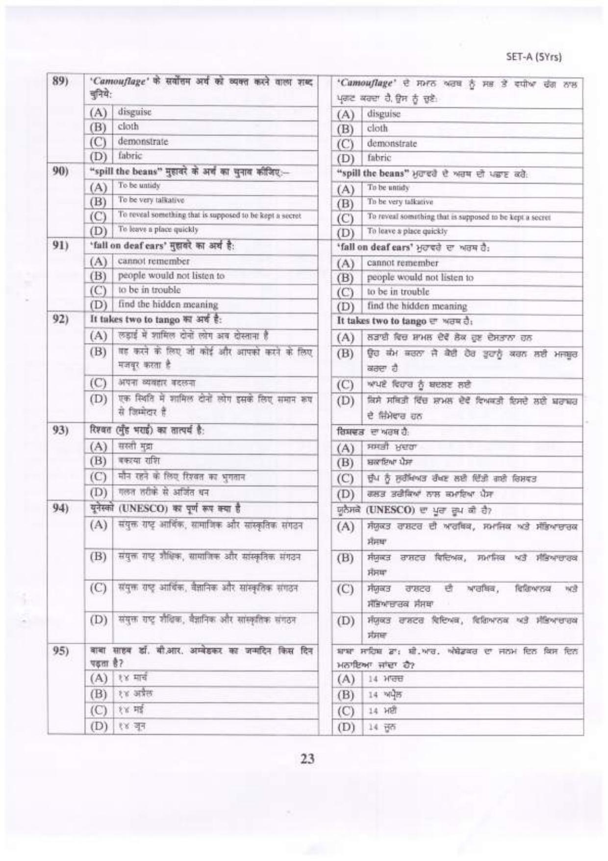 PU B.A./B.Com. LLB. (Hons.) 2023 Question Paper - Page 24
