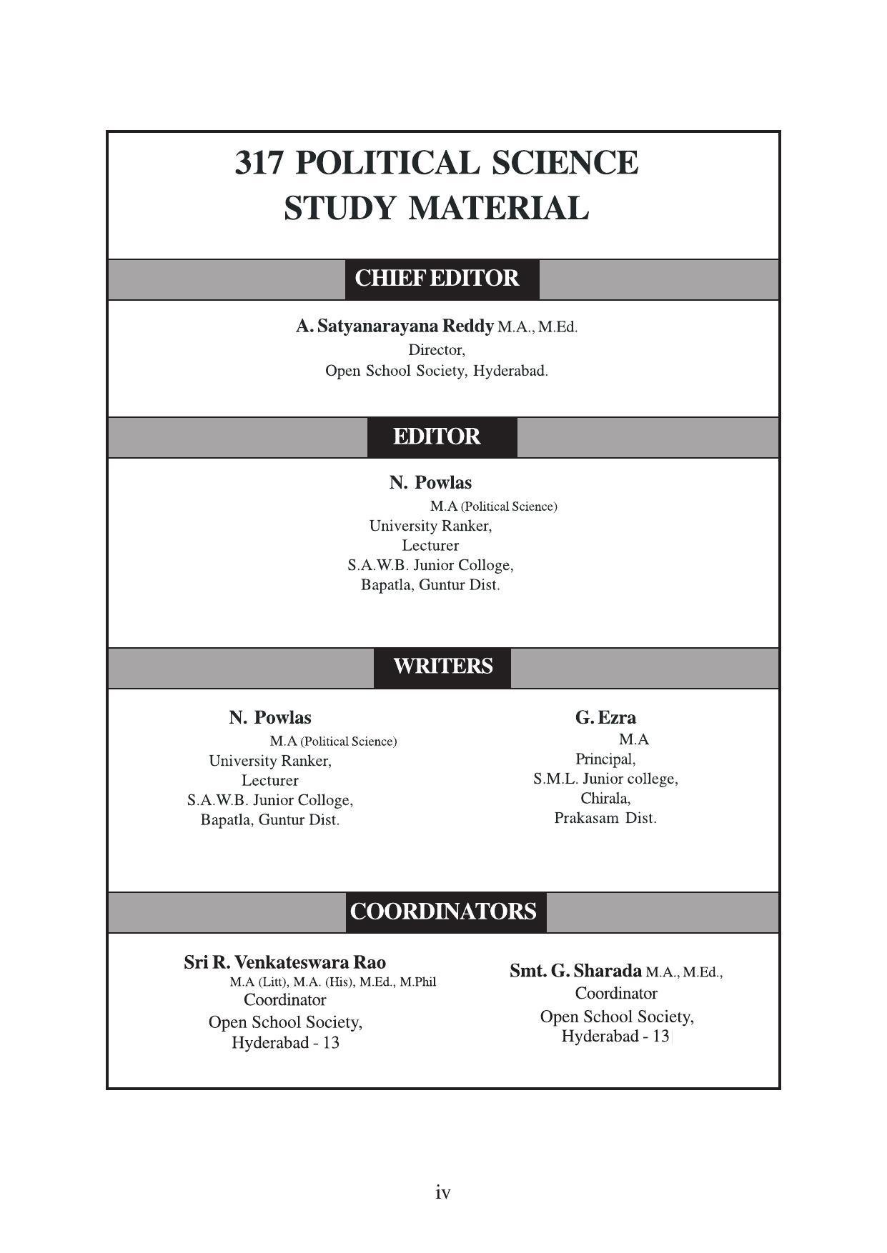 TS SCERT Inter 1st Year Political Science-Book-1 Path 1 (English Medium) Text Book - Page 4