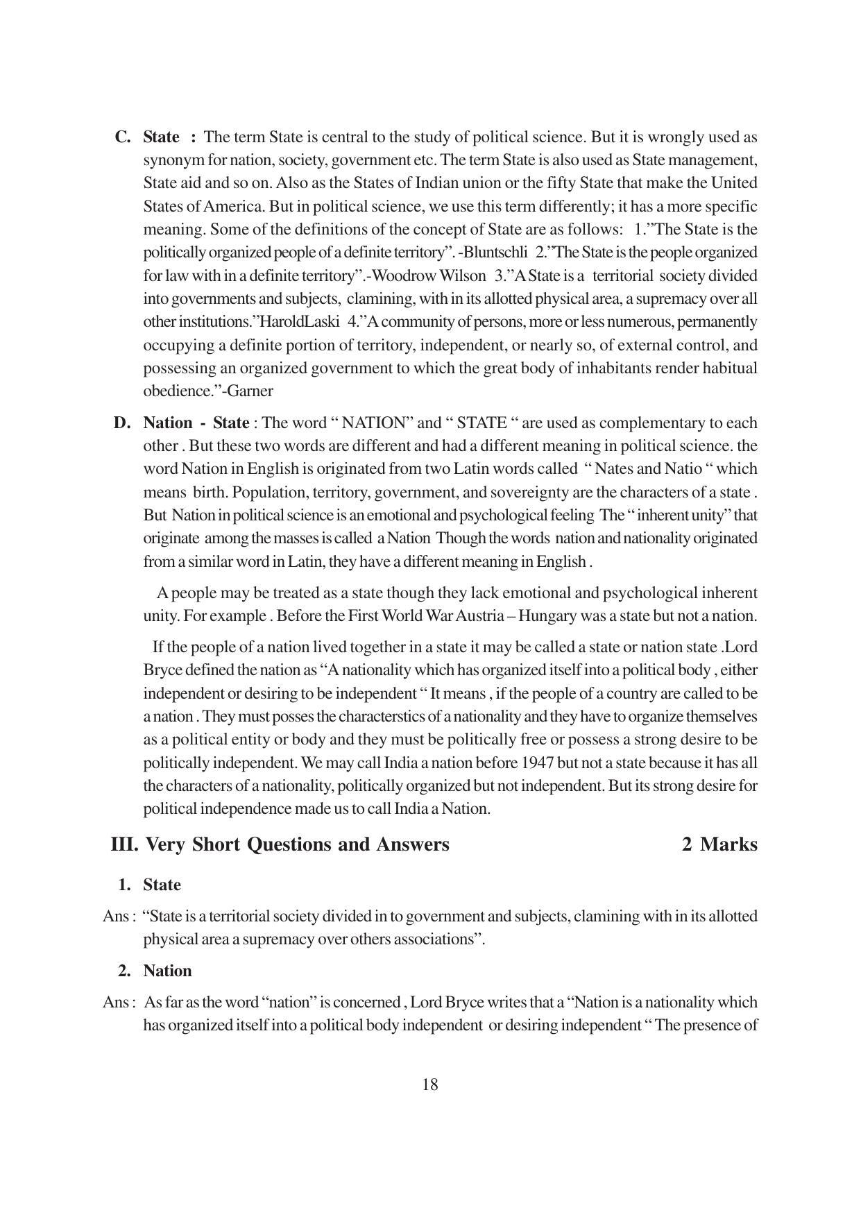 TS SCERT Inter 1st Year Political Science-Book-1 Path 1 (English Medium) Text Book - Page 24