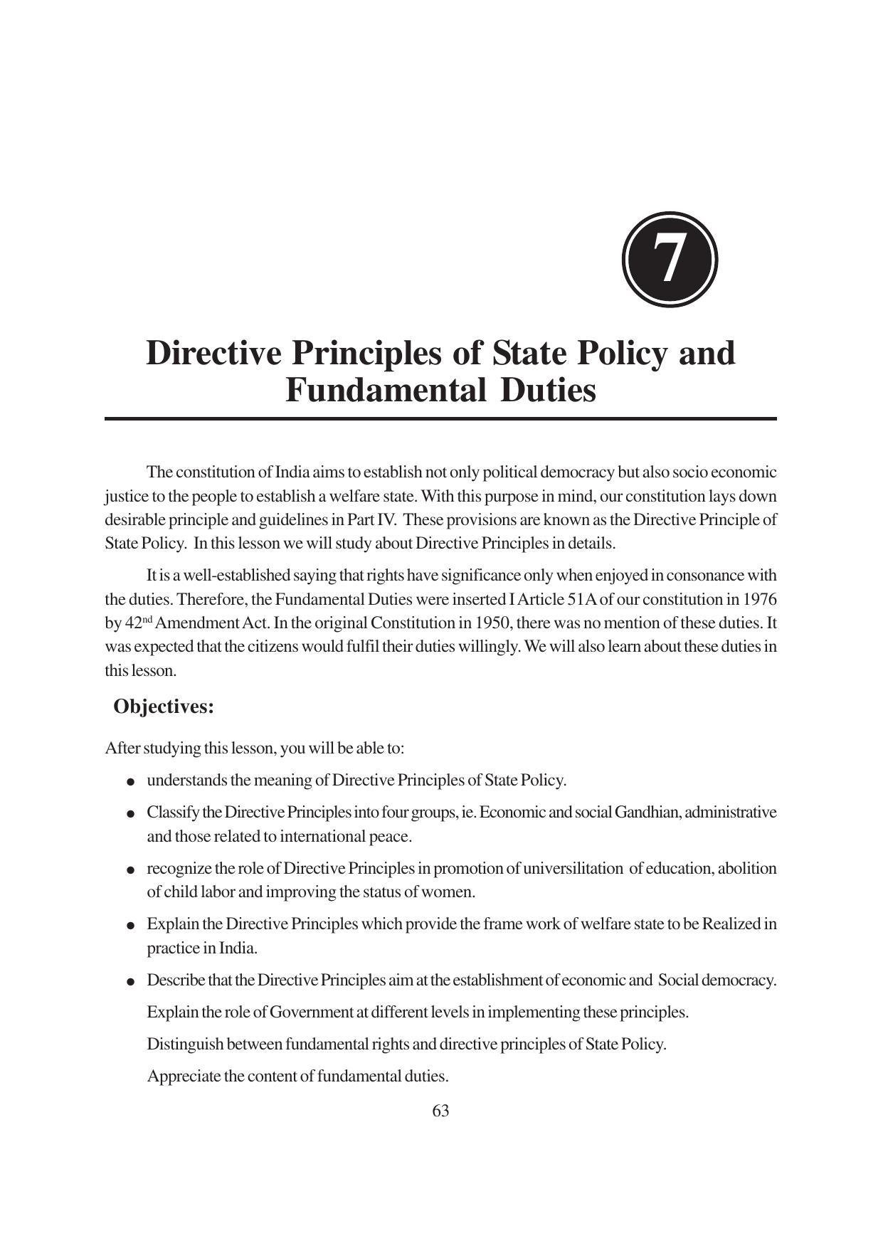 TS SCERT Inter 1st Year Political Science-Book-1 Path 1 (English Medium) Text Book - Page 69