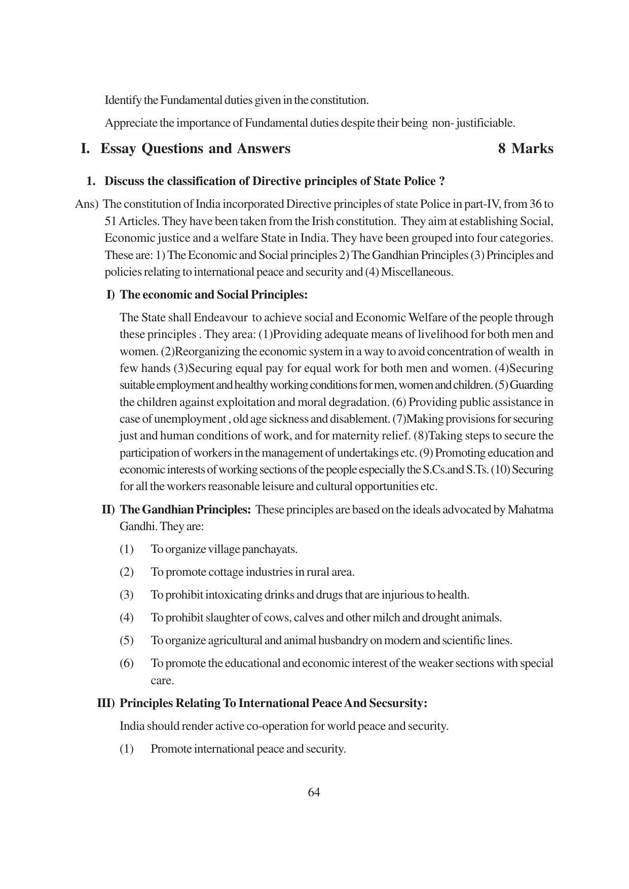 TS SCERT Inter 1st Year Political Science-Book-1 Path 1 (English Medium) Text Book - Page 70