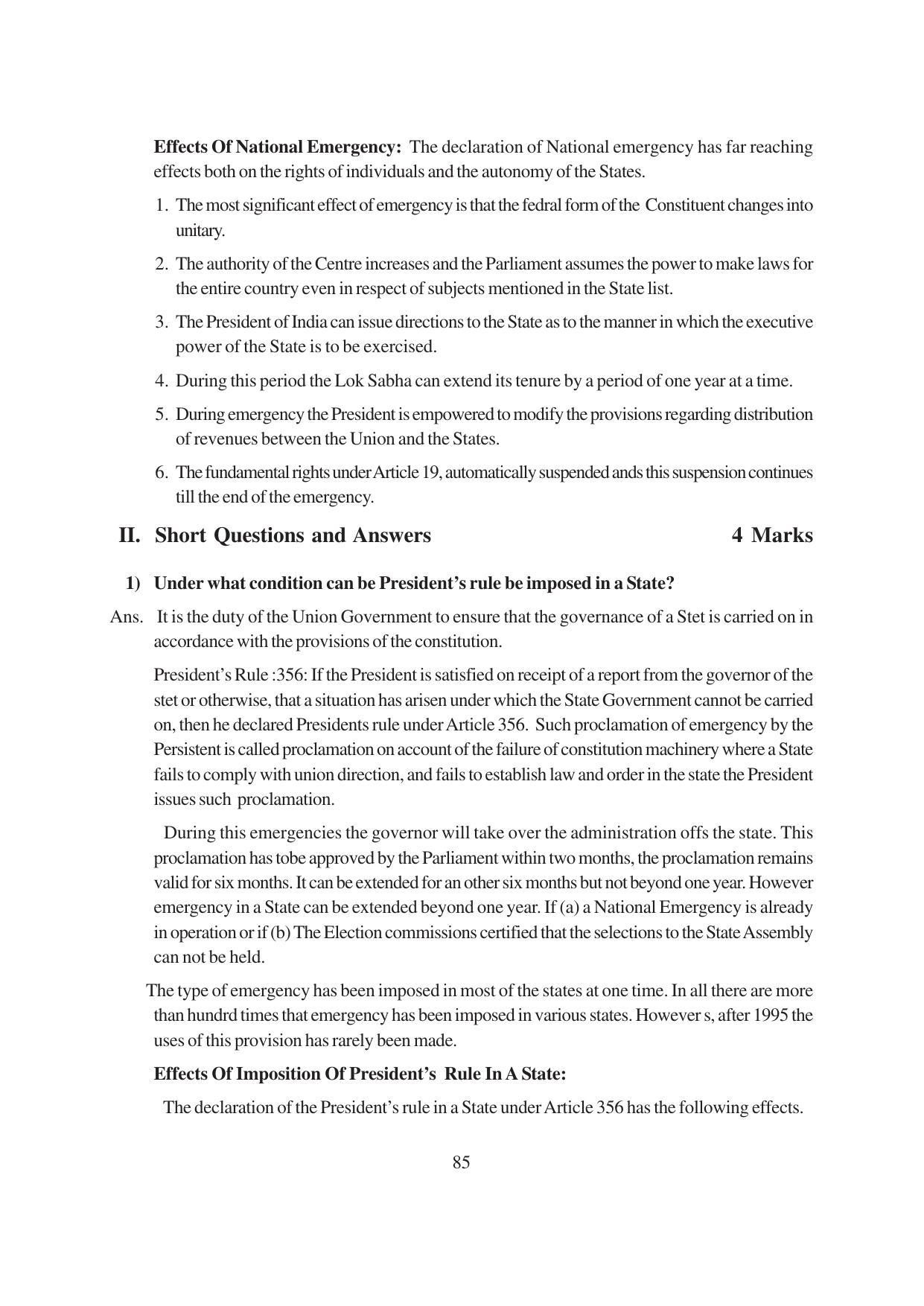 TS SCERT Inter 1st Year Political Science-Book-1 Path 1 (English Medium) Text Book - Page 91