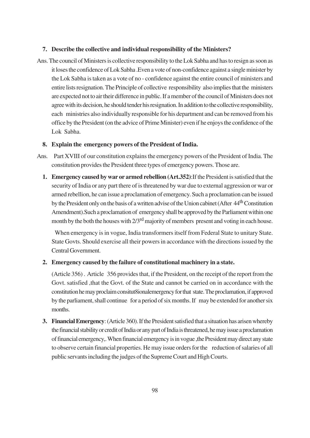 TS SCERT Inter 1st Year Political Science-Book-1 Path 1 (English Medium) Text Book - Page 104