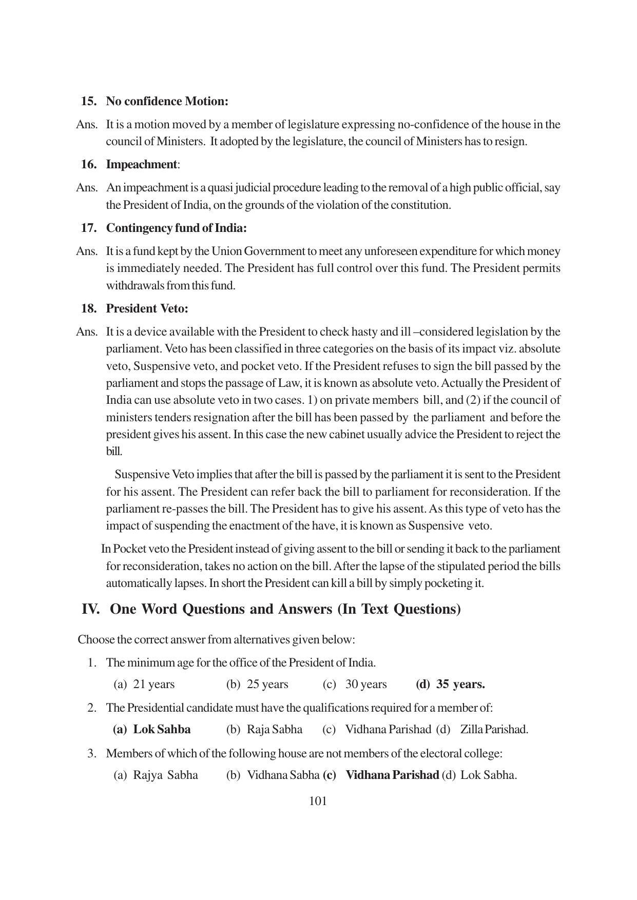 TS SCERT Inter 1st Year Political Science-Book-1 Path 1 (English Medium) Text Book - Page 107