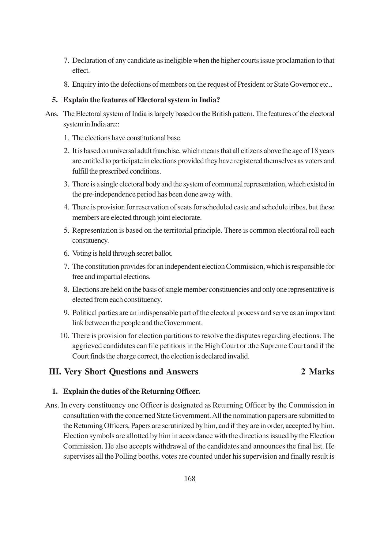 TS SCERT Inter 1st Year Political Science-Book-1 Path 1 (English Medium) Text Book - Page 174