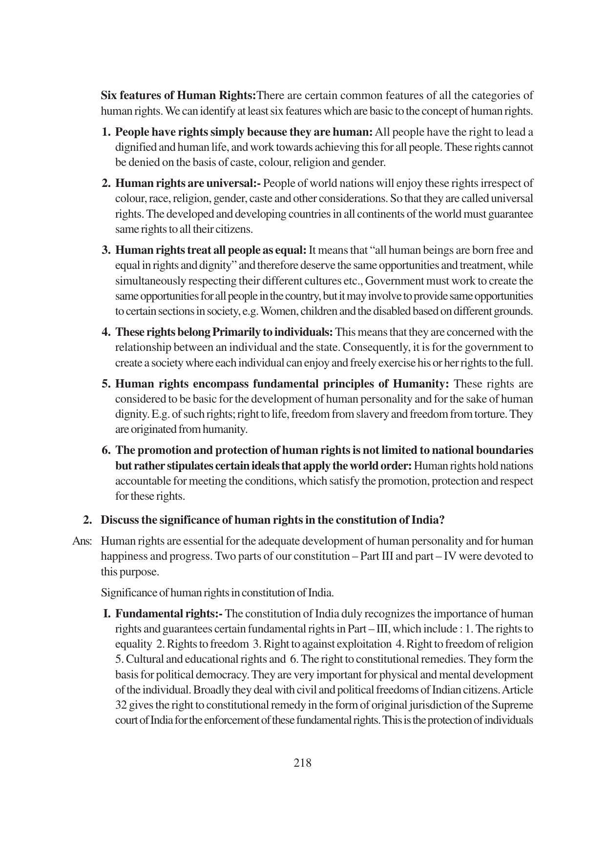 TS SCERT Inter 1st Year Political Science-Book-1 Path 1 (English Medium) Text Book - Page 224