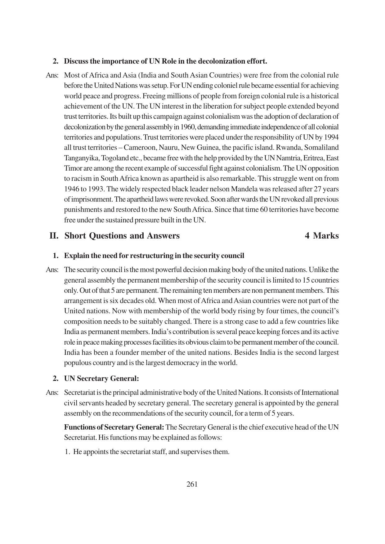 TS SCERT Inter 1st Year Political Science-Book-1 Path 1 (English Medium) Text Book - Page 267