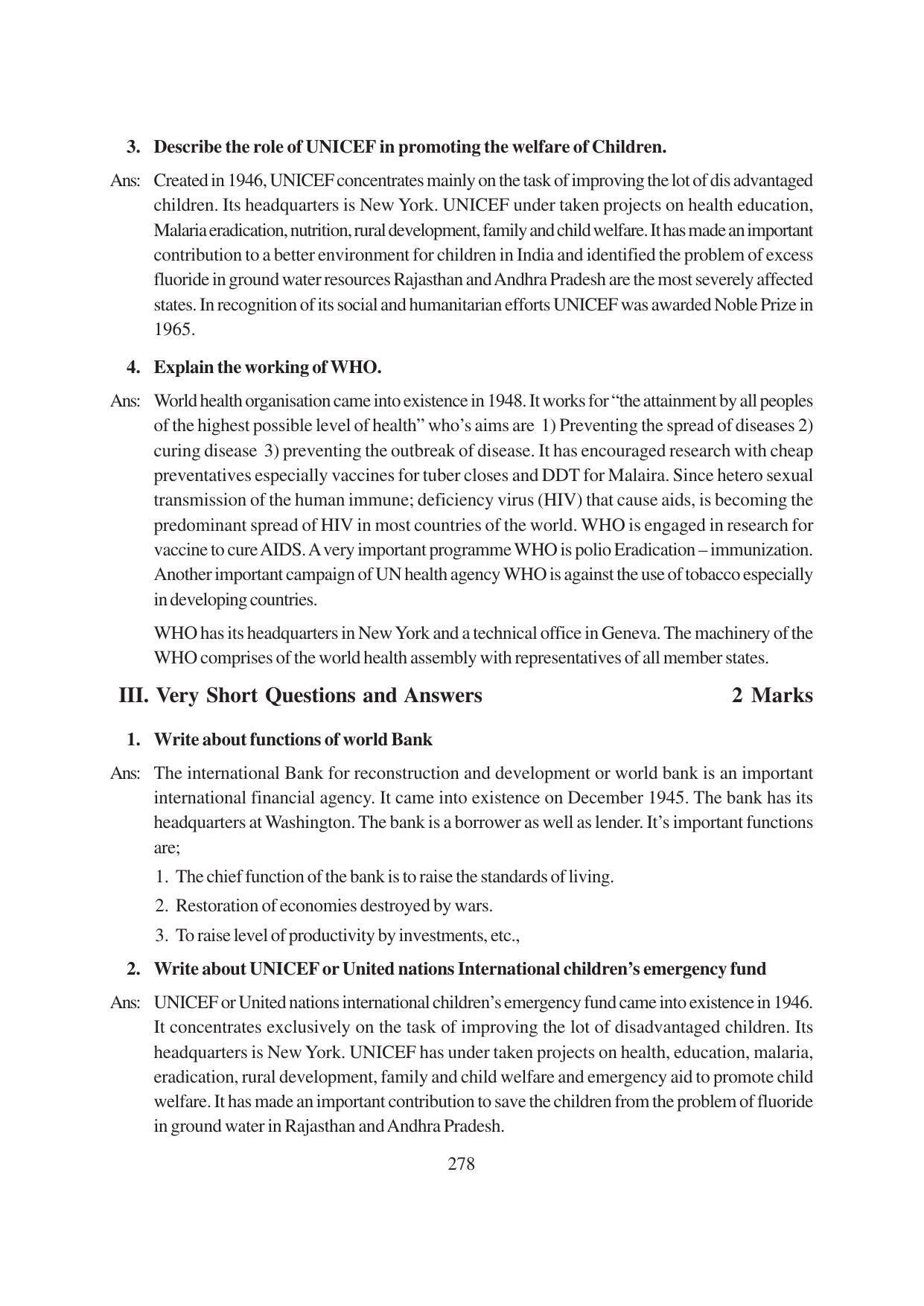 TS SCERT Inter 1st Year Political Science-Book-1 Path 1 (English Medium) Text Book - Page 284