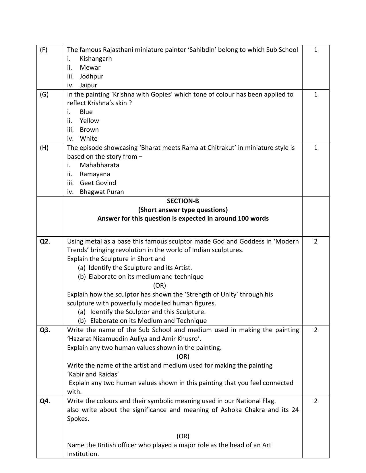 CBSE Class 12 Sculpture Sample Paper 2023 - Page 2