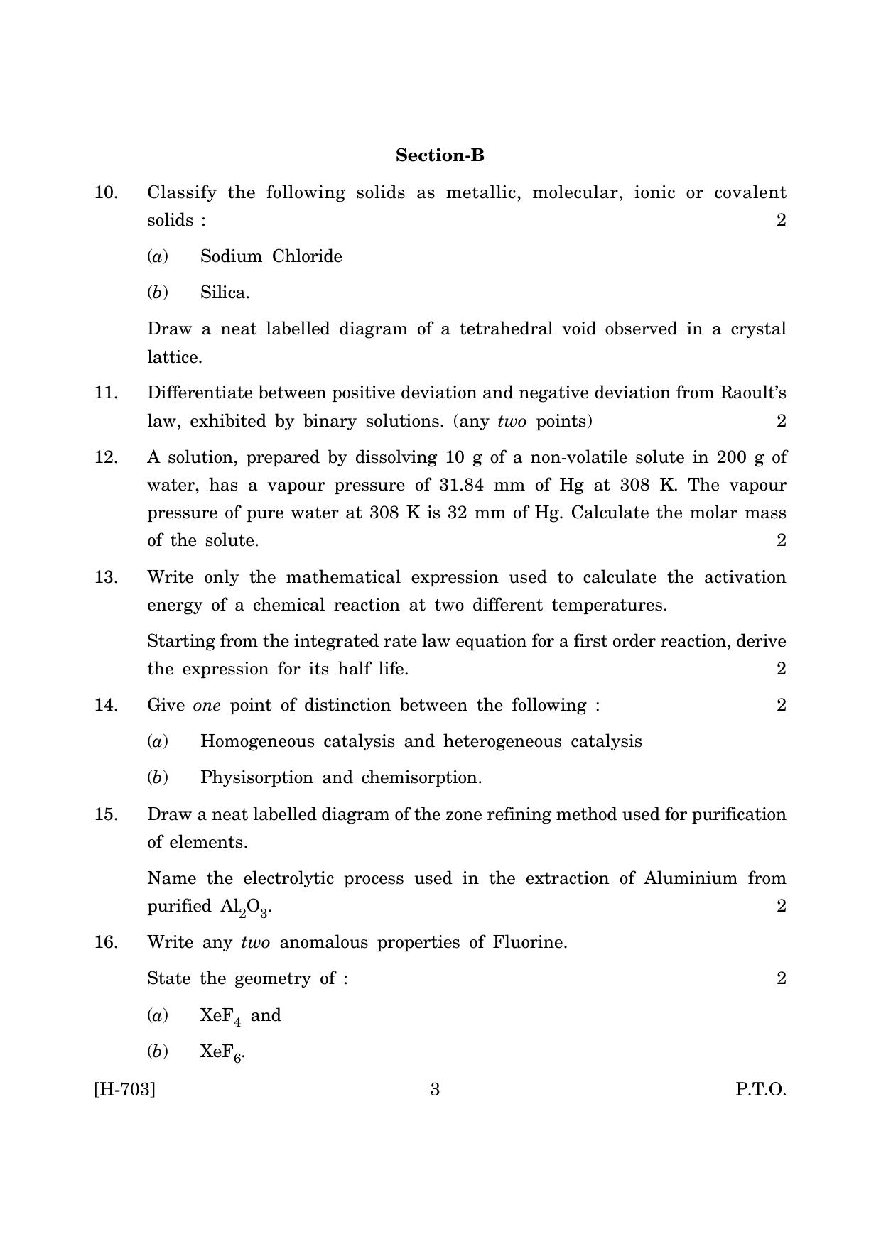 Goa Board Class 12 Chemistry (March 2019) Question Paper - Page 3
