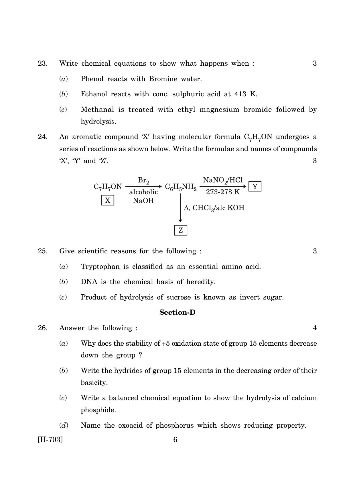 Goa Board Class 12 Chemistry (March 2019) Question Paper - Page 6