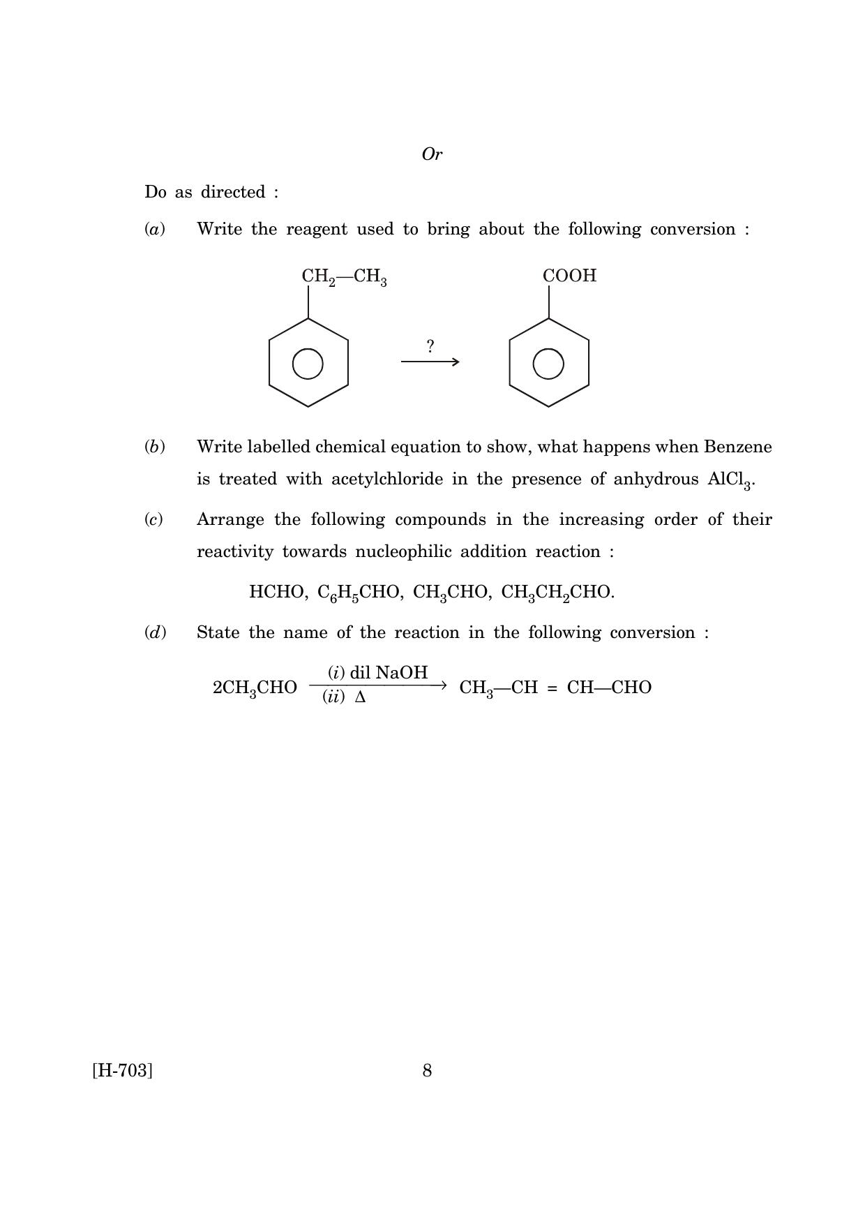 Goa Board Class 12 Chemistry (March 2019) Question Paper - Page 8