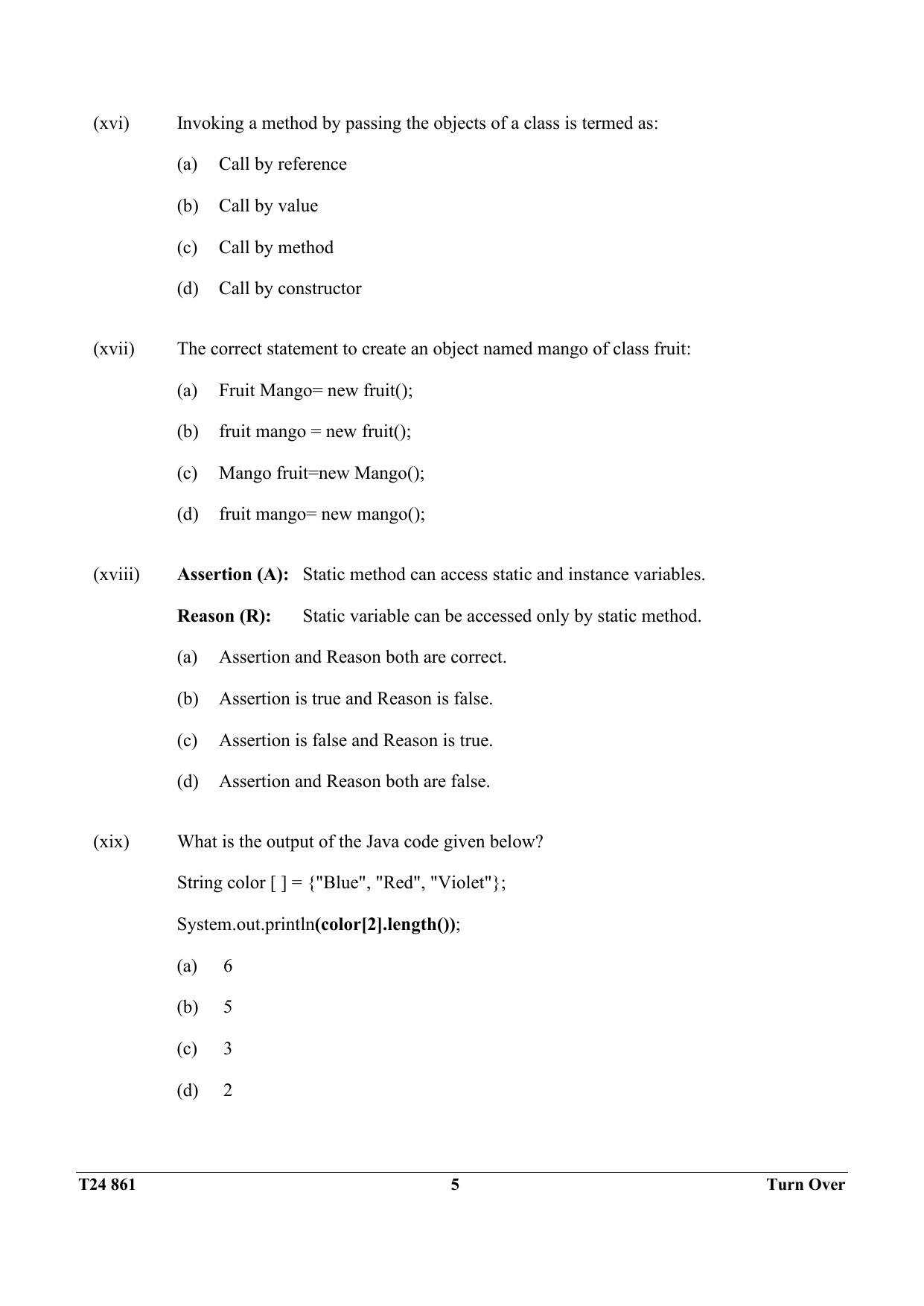 ICSE Class 10 Computer Applications 2024 Question Paper - Page 5