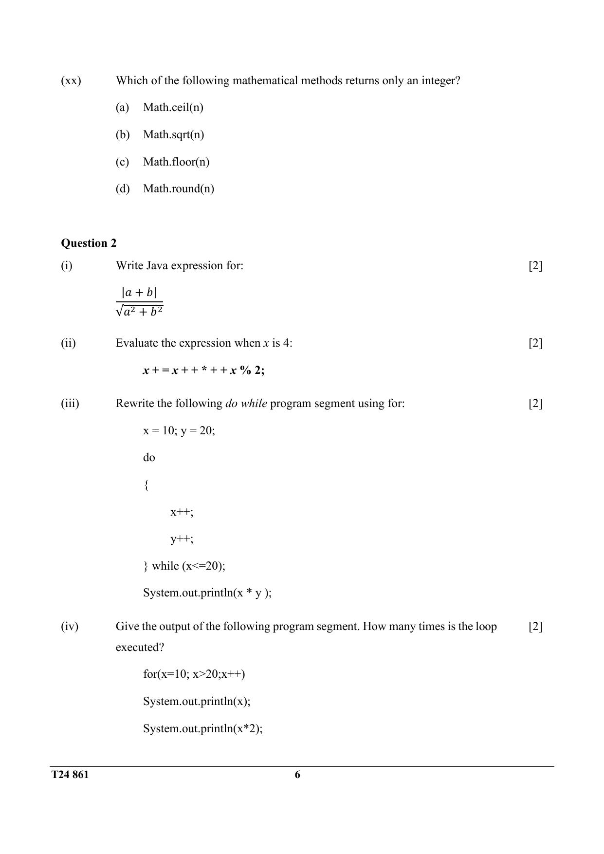 ICSE Class 10 Computer Applications 2024 Question Paper - Page 6