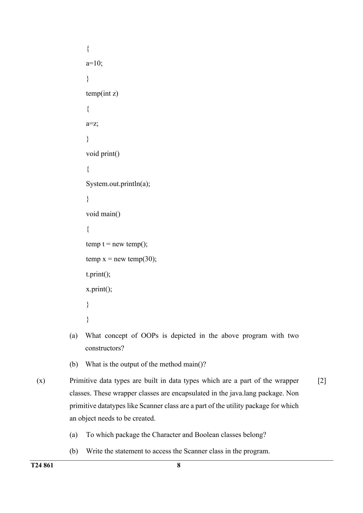 ICSE Class 10 Computer Applications 2024 Question Paper - Page 8