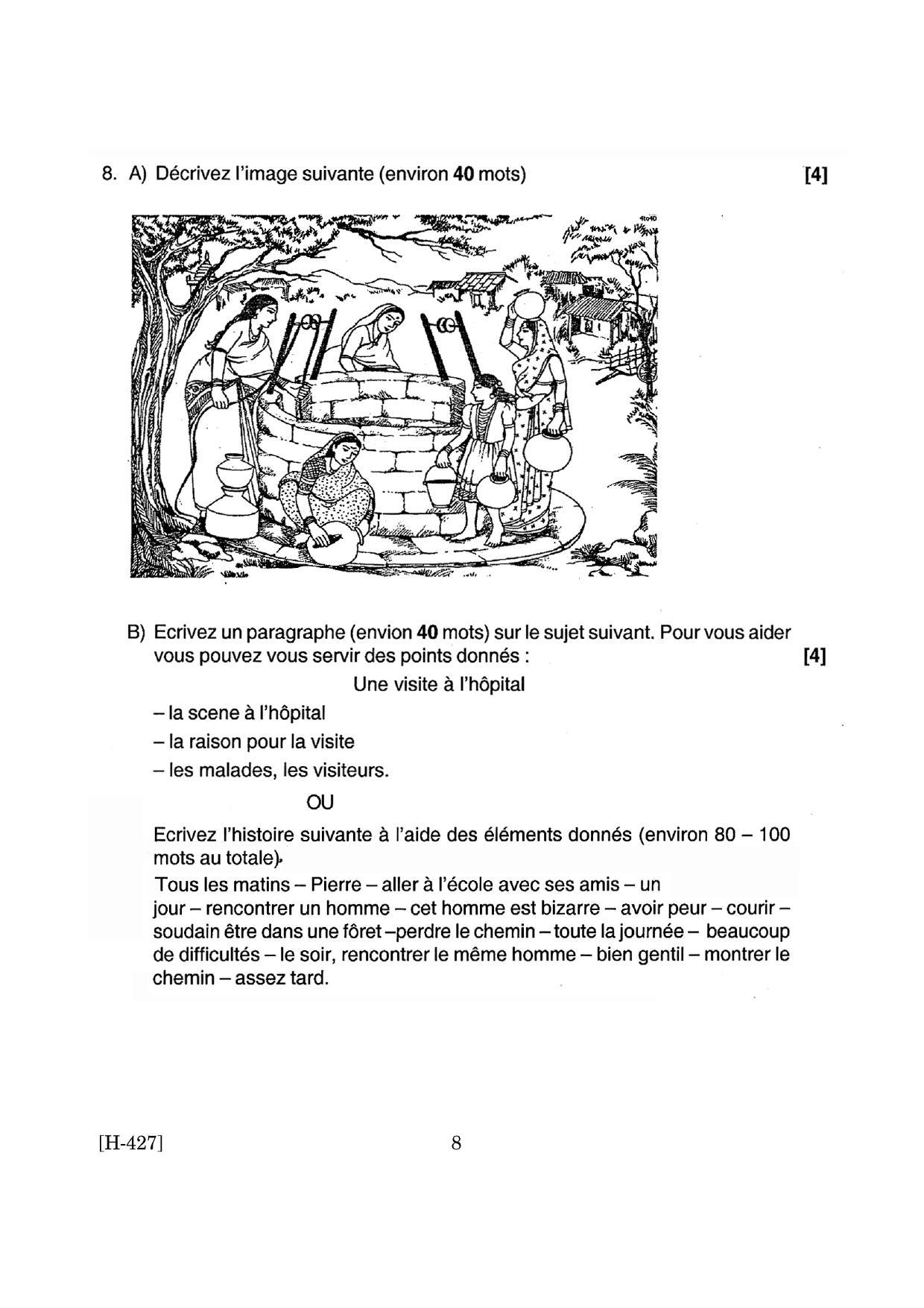 Goa Board Class 12 French II 2019 (June 2019) Question Paper - Page 8