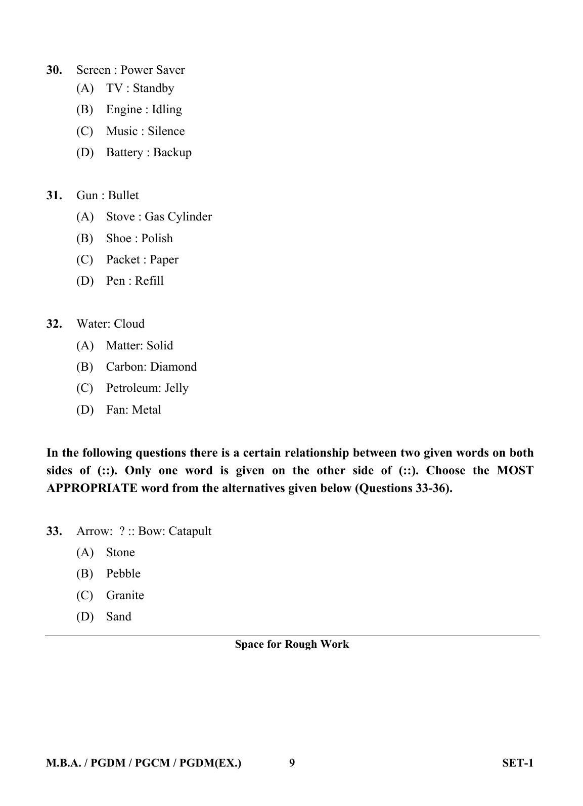 OJEE 2013 MBA Set 1 Question Paper - Page 8