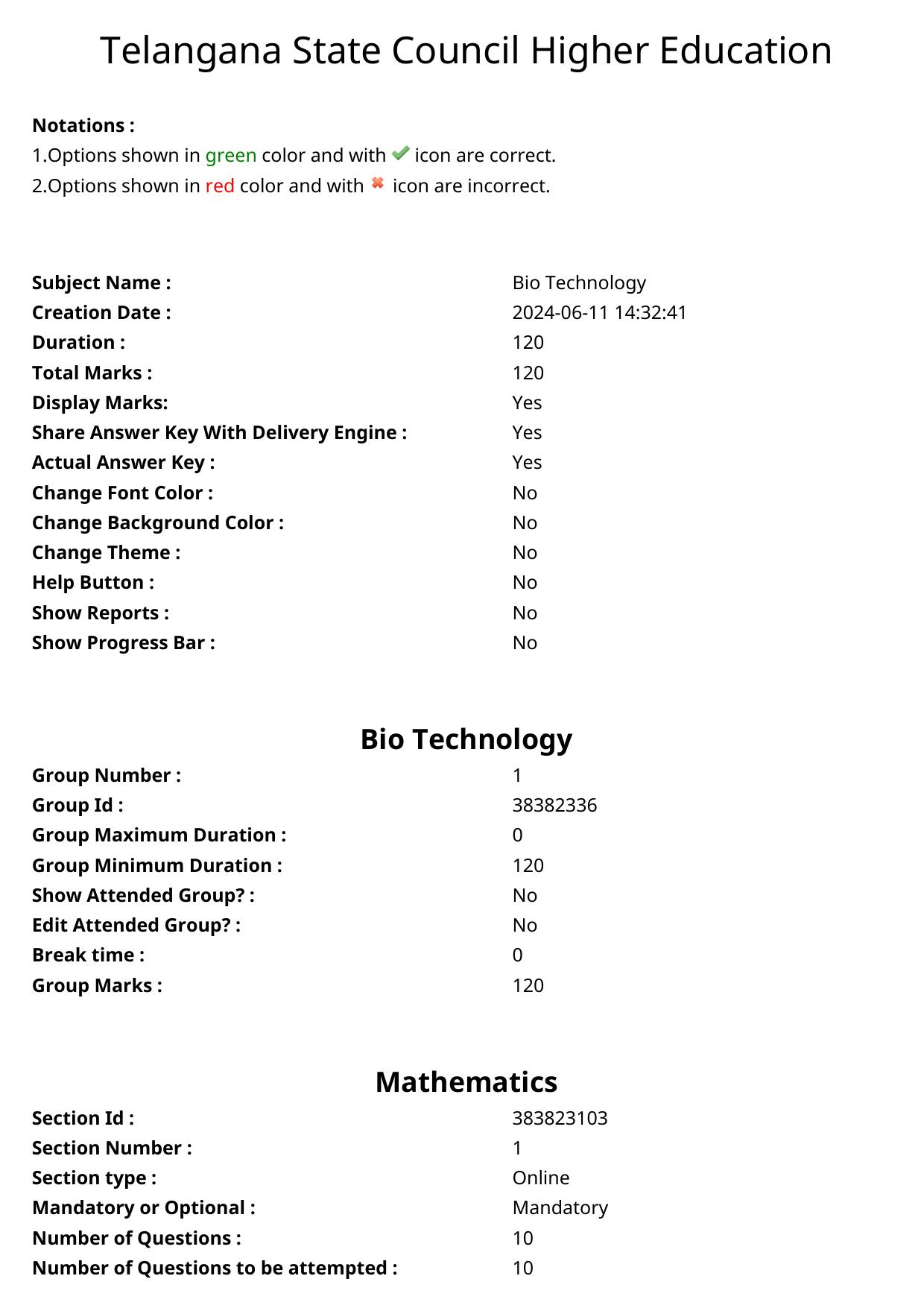 TS PGECET 2024: Bio-Technology Question Papers with Answer - Page 1