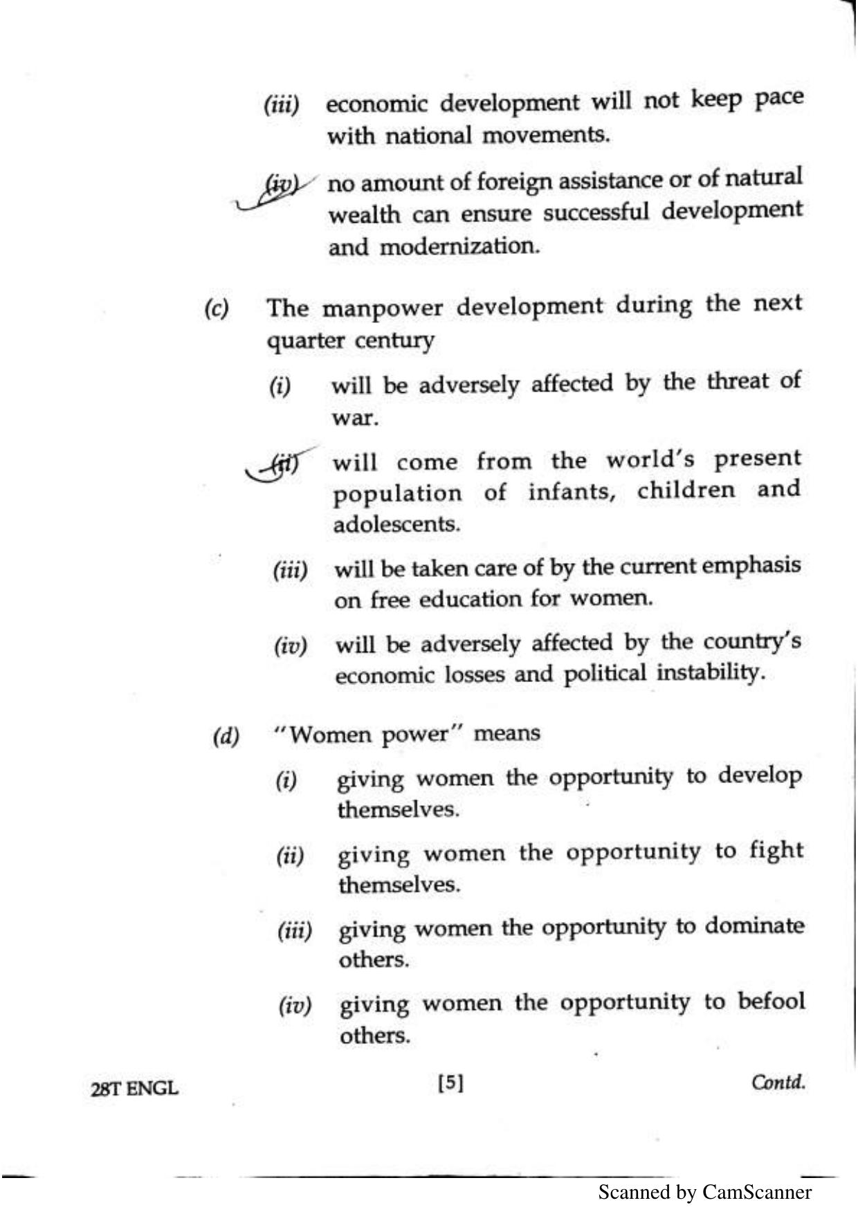 Assam HS 2nd Year English 2018 Question Paper - Page 5