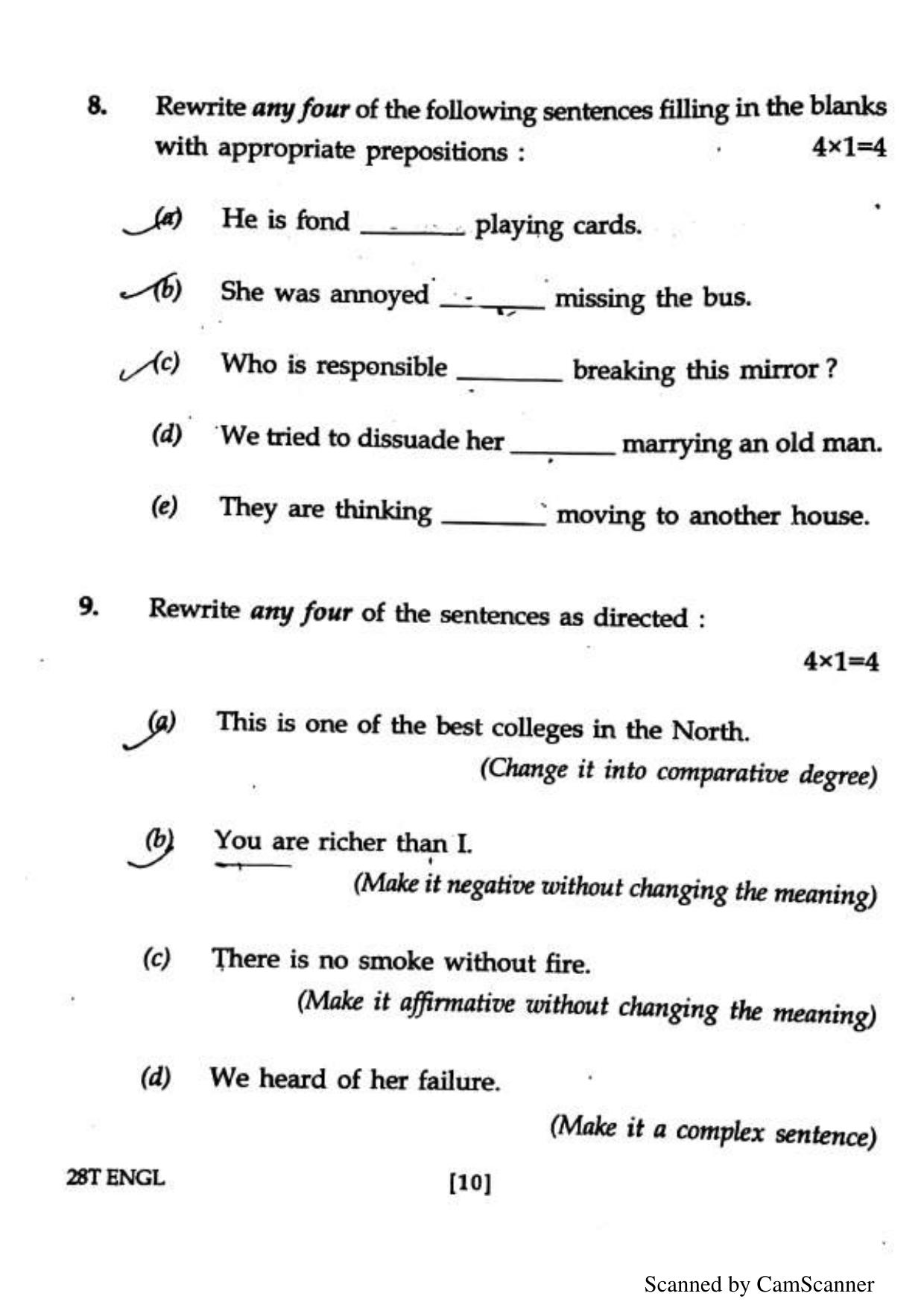 Assam HS 2nd Year English 2018 Question Paper - Page 10
