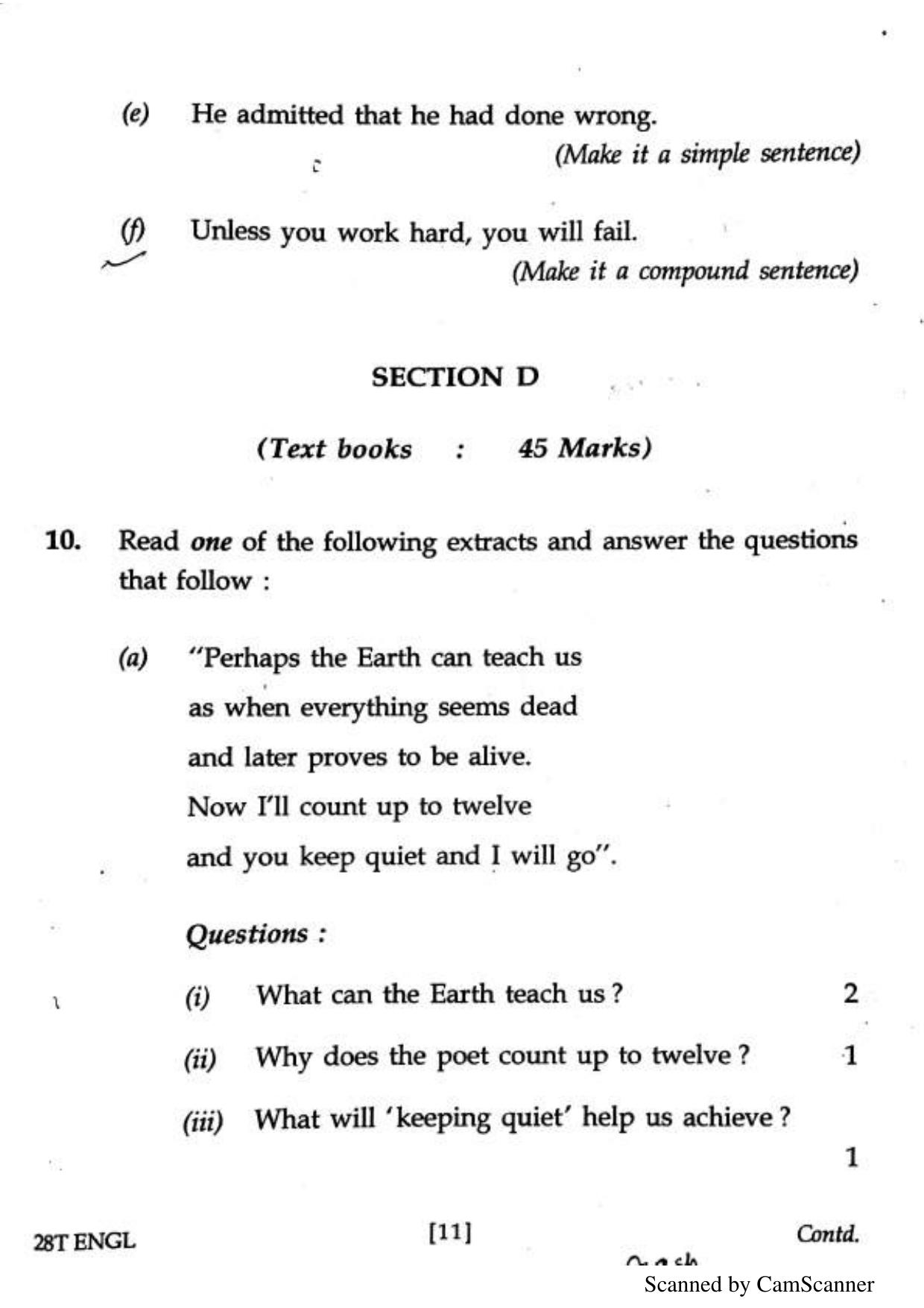 Assam HS 2nd Year English 2018 Question Paper - Page 11