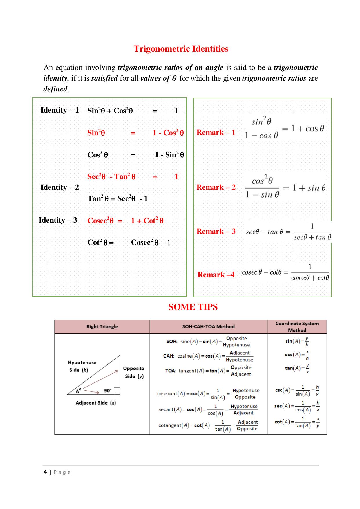 JKBOSE Class 10 Maths: CHAPTER 8 Trigonometry Question Bank - Page 4