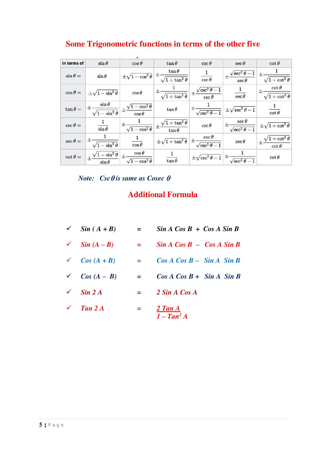 JKBOSE Class 10 Maths: CHAPTER 8 Trigonometry Question Bank - Page 5
