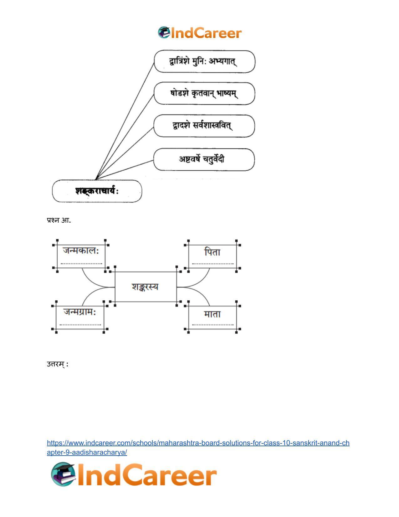 Maharashtra Board Solutions for Class 10- Sanskrit Anand: Chapter 9- आदिशङ्कराचार्यः - Page 9