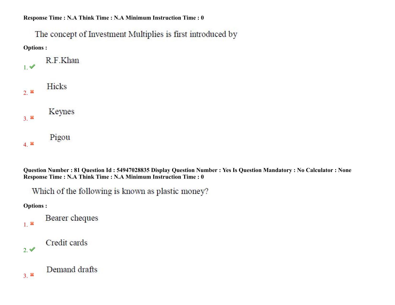 AP RCET 2022: Economics - 19-10-2022 (Wednesday) Session-II Question Paper With keys - Page 62