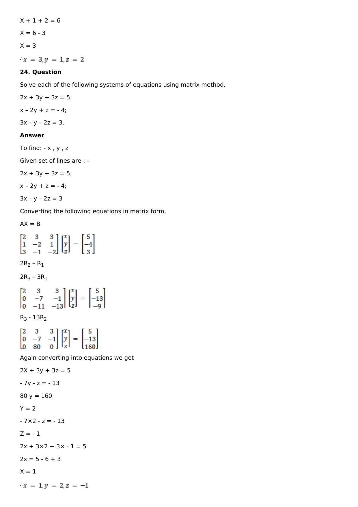 Chapter 8: System of Linear Equations Solutions: RS Aggarwal Class 12 Solutions  - Page 19