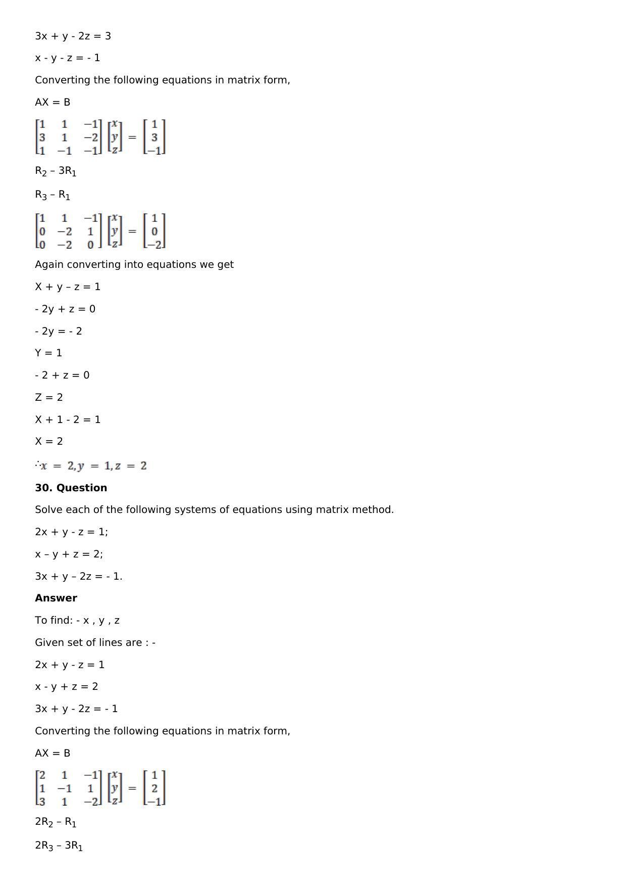Chapter 8: System of Linear Equations Solutions: RS Aggarwal Class 12 Solutions  - Page 24