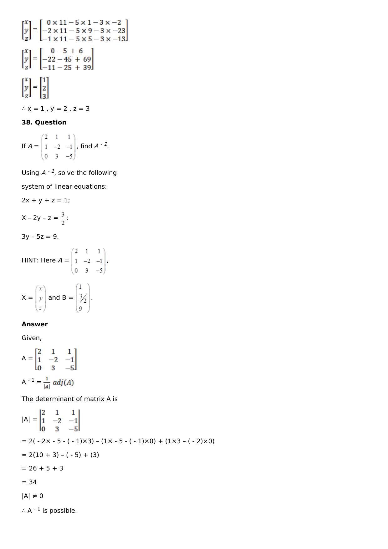 Chapter 8: System of Linear Equations Solutions: RS Aggarwal Class 12 Solutions  - Page 32