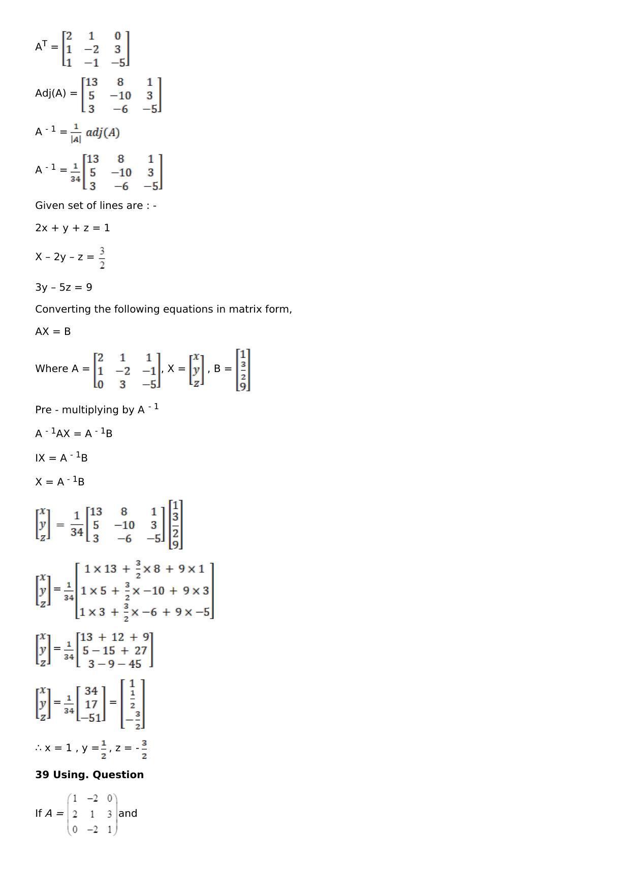 Chapter 8: System of Linear Equations Solutions: RS Aggarwal Class 12 Solutions  - Page 33