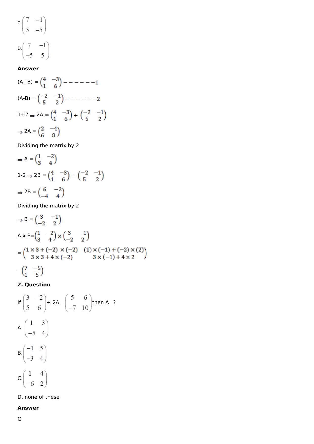 Chapter 8: System of Linear Equations Solutions: RS Aggarwal Class 12 Solutions  - Page 42