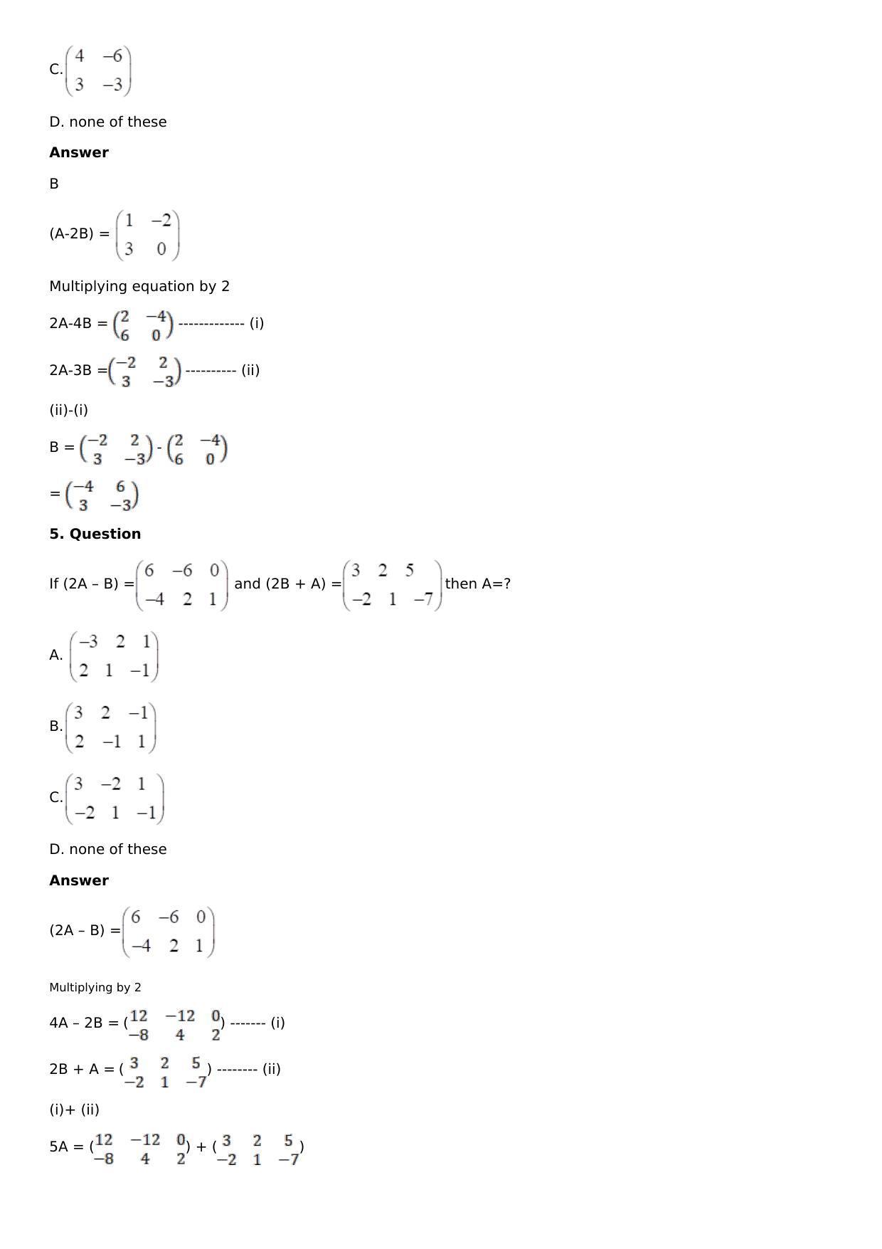 Chapter 8: System of Linear Equations Solutions: RS Aggarwal Class 12 Solutions  - Page 44