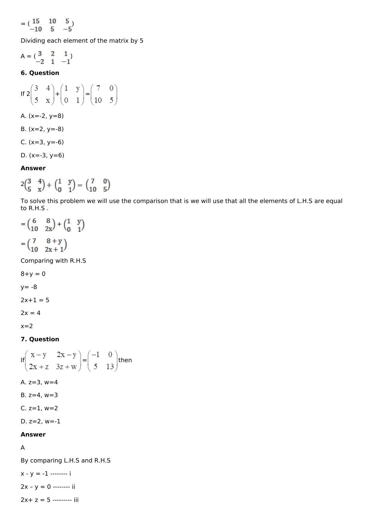 Chapter 8: System of Linear Equations Solutions: RS Aggarwal Class 12 Solutions  - Page 45