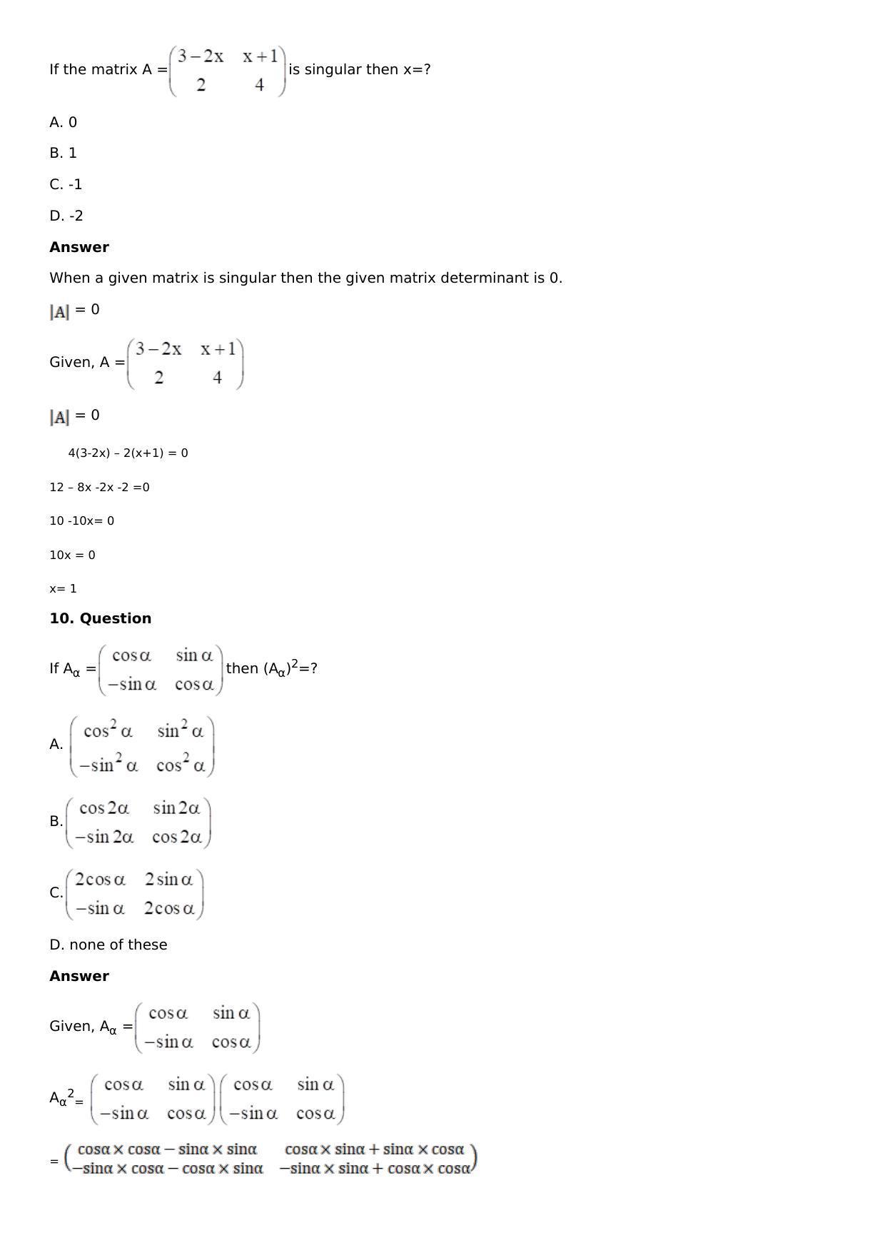 Chapter 8: System of Linear Equations Solutions: RS Aggarwal Class 12 Solutions  - Page 47