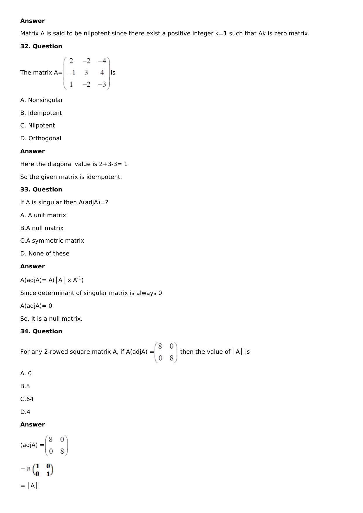 Chapter 8: System of Linear Equations Solutions: RS Aggarwal Class 12 Solutions  - Page 57