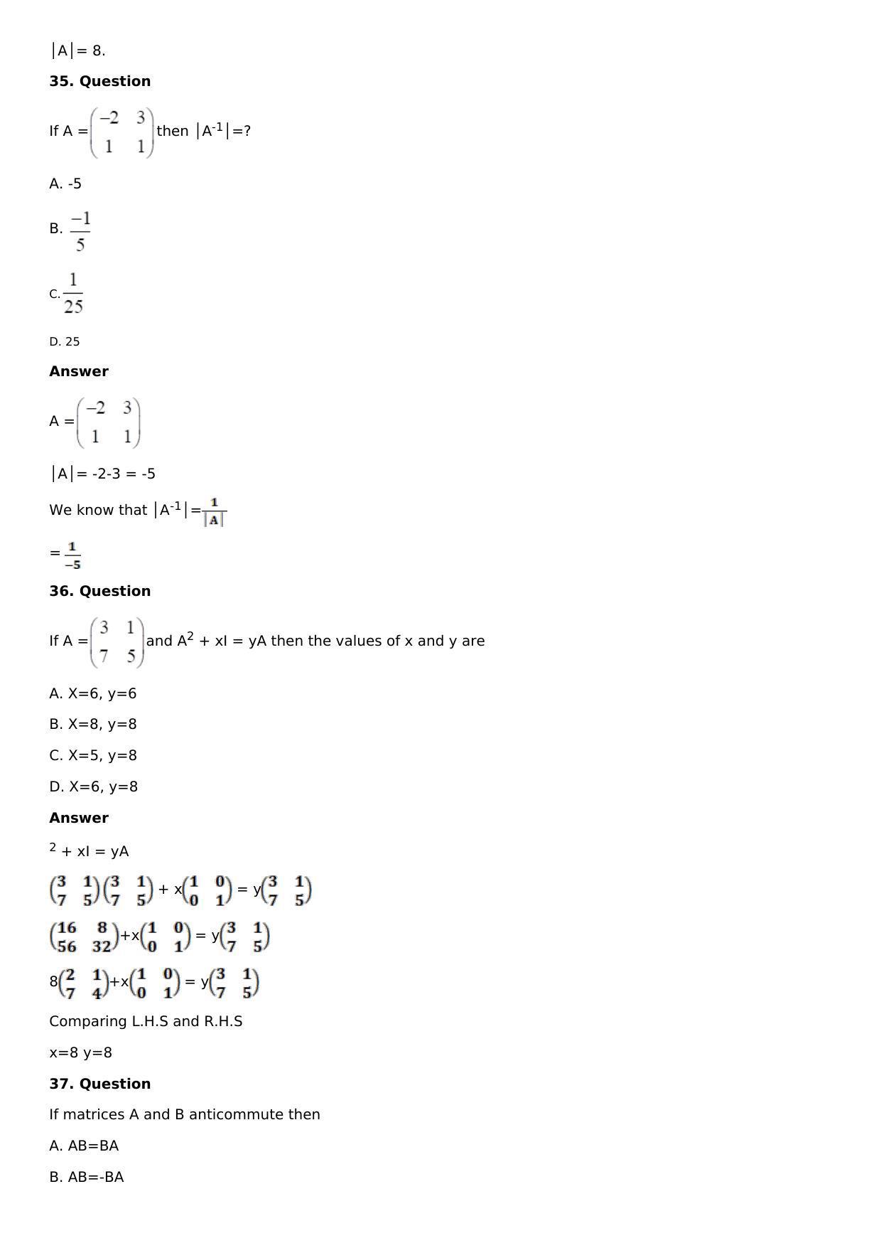 Chapter 8: System of Linear Equations Solutions: RS Aggarwal Class 12 Solutions  - Page 58