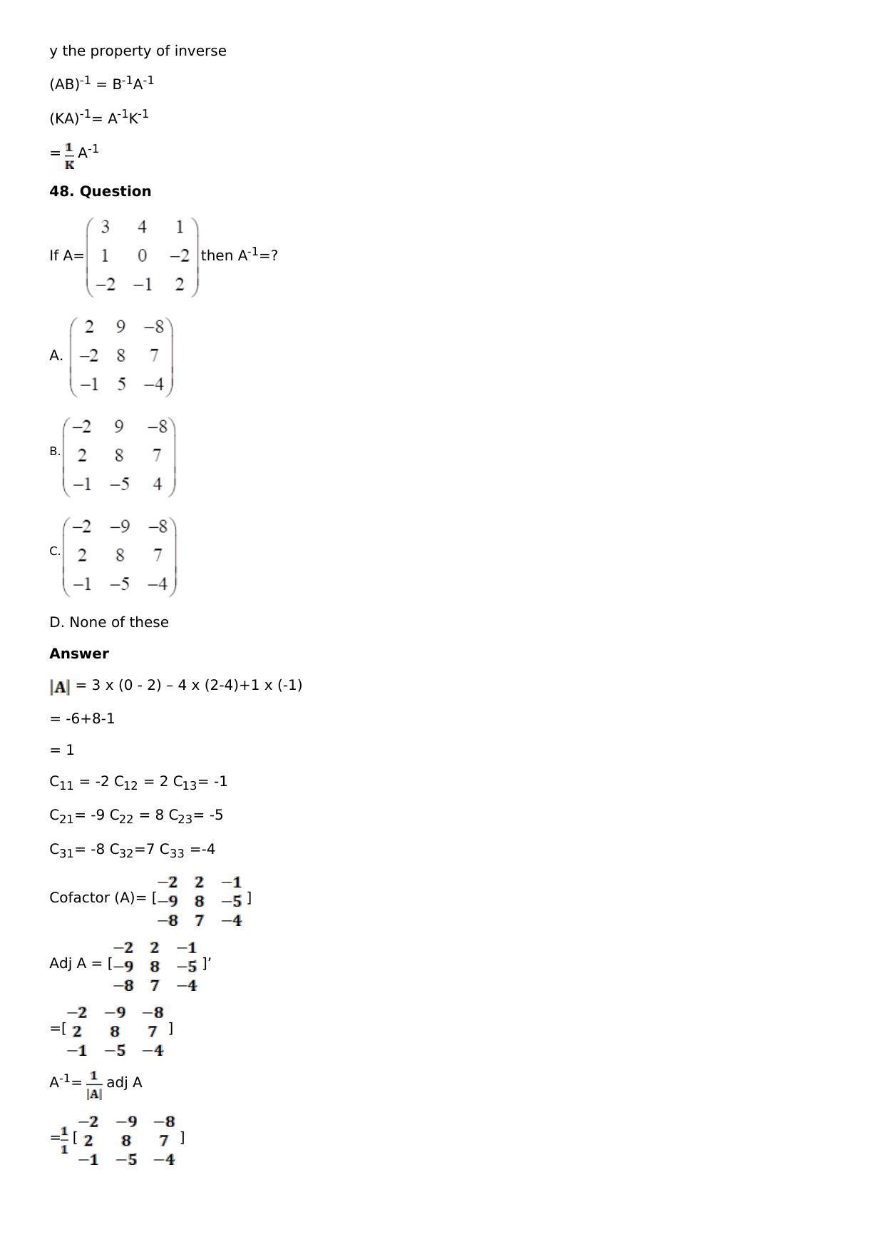 Chapter 8: System of Linear Equations Solutions: RS Aggarwal Class 12 Solutions  - Page 65