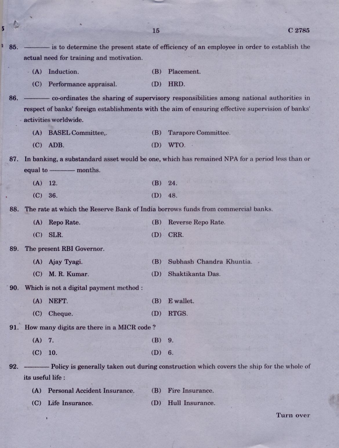 CUCAT 2021 M.Com Question Paper - Page 15